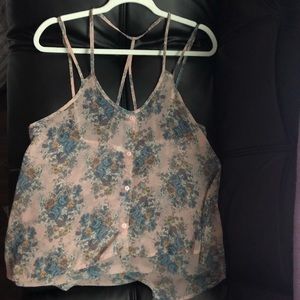 Lush Tops - Blush pink flower crop top Lush Tops - Blush pink flower crop top